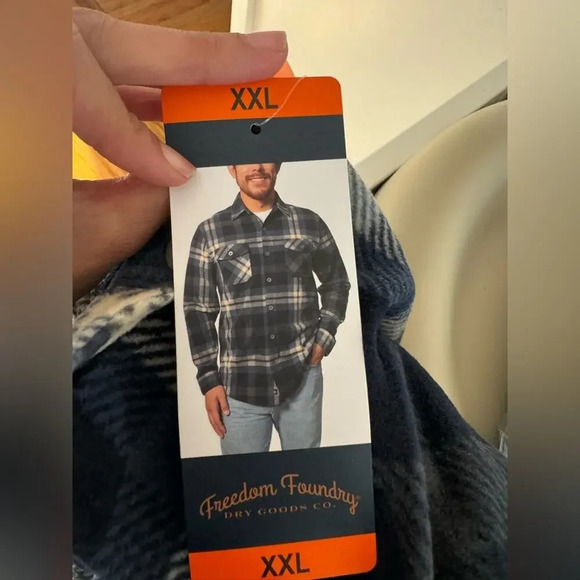 Men's Freedom Foundry Plaid Soft Fleece Shirt Green & Blue Size XXL NWT - Picture 9 of 11